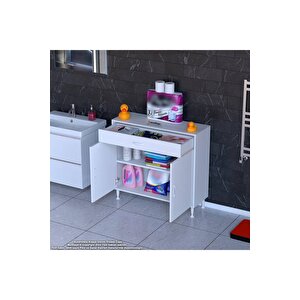 Emir 100x88x32,5 Cm 1 Çekmece 2 Kapak 1 Raf 2 Bölme Çok Amaçlı Banyo & Mutfak Dolabı