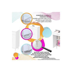 Emir 100x88x32,5 Cm 1 Çekmece 2 Kapak 1 Raf 2 Bölme Çok Amaçlı Banyo & Mutfak Dolabı