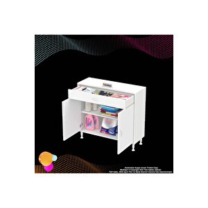 Emir 100x88x32,5 Cm 1 Çekmece 2 Kapak 1 Raf 2 Bölme Çok Amaçlı Banyo & Mutfak Dolabı