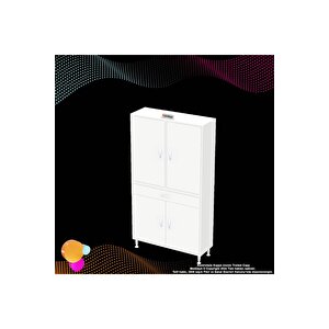Yeni Afra 95x173x32,5 Cm 1 Çekmece 4 Kapak 3 Raf 6 Bölme Çok Amaçlı Banyo & Mutfak Dolabı