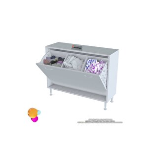 Söke 95x75x32,5 Cm' Lik Ultra Geniş 3 Çamaşır Sepet Hazneli Dolap Banyonuzun Yeni Gözdesi