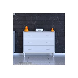 Söke 100x75x32,5 Cm’ Lik 3 Çekmeceli 6 Gözlü Banyo Organizeri Çok Amaçlı Banyo Dolabı