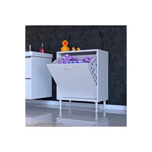 Söke Banyo Için Sihirli Kutu 55x75x32,5 Cm’ Lik 1 Göz Sepet Hazneli Mini Banyo Dolabı