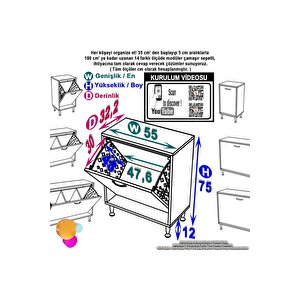Söke Banyo Için Sihirli Kutu 55x75x32,5 Cm’ Lik 1 Göz Sepet Hazneli Mini Banyo Dolabı