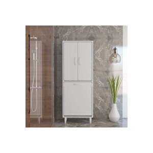 Gamzem Banyo 55 X 138 Cm Çamaşır Bölmeli Banyo Dolabı