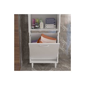 Gamzem Banyo 55 X 138 Cm Çamaşır Bölmeli Banyo Dolabı