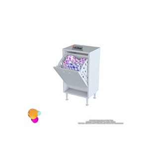 Modilayn SÖKE Banyo İçin Sihirli Kutu 40x75x32,5 cm’ lik 1 Göz Sepet Hazneli Mini Banyo Dolabı