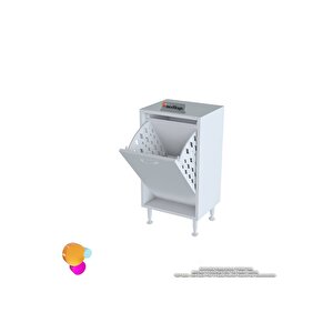 Modilayn SÖKE Banyo İçin Sihirli Kutu 40x75x32,5 cm’ lik 1 Göz Sepet Hazneli Mini Banyo Dolabı
