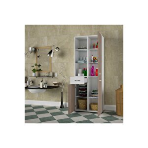 Cevher Banyo Çok Amaçlı Banyo Dolabı, Beyaz-cordobaa