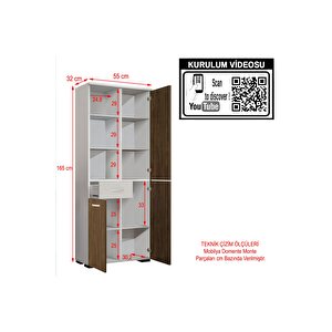 Cevher Banyo Çok Amaçlı Banyo Dolabı, Beyaz-cordobaa