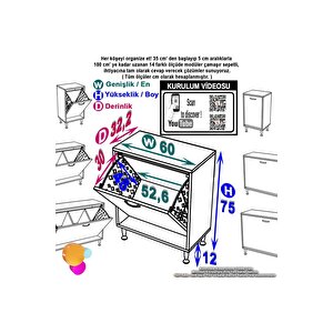 Söke Banyo Için Sihirli Kutu 60x75x32,5 Cm’ Lik 1 Göz Sepet Hazneli Mini Banyo Dolabı