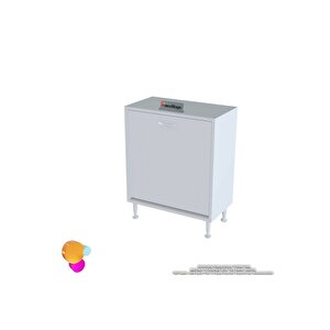 Söke Banyo Için Sihirli Kutu 60x75x32,5 Cm’ Lik 1 Göz Sepet Hazneli Mini Banyo Dolabı