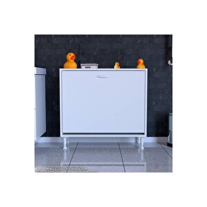 Söke Banyo Için Sihirli Kutu 80x75x32,5 Cm’ Lik 2 Göz Sepet Hazneli Mini Banyo Dolabı
