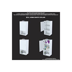 Şile 45 X 85 X 32,5 Cm Makine Üstü Asma Ve Çok Amaçlı Banyo Dolabı