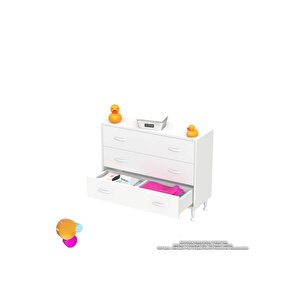Söke 90x75x32,5 Cm’ Lik 3 Çekmeceli 6 Gözlü Banyo Organizeri Maxi Çok Amaçlı Banyo Dolabı