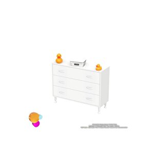 Söke 90x75x32,5 Cm’ Lik 3 Çekmeceli 6 Gözlü Banyo Organizeri Maxi Çok Amaçlı Banyo Dolabı