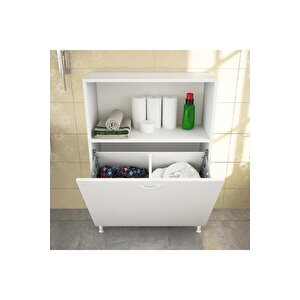Modi̇layn Lidya 75x100 Renkli Ve Beyaz Bölmeli Çamaşır Ve Erzak Dolabı