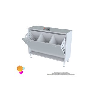 Söke 100x75x32,5 Cm Lik Ekstra Büyük 3 Çamaşır Sepet Hazneli Dolap Banyonuzun Yeni Gözdesi