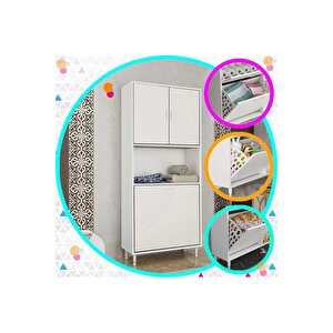Milano 75 X 160 Cm 2 Li Çamaşır Bölmeli Banyo Dolabı