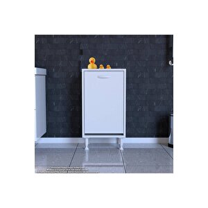 Söke Banyo Için Sihirli Kutu 45x75x32,5 Cm’ Lik 1 Göz Sepet Hazneli Mini Banyo Dolabı