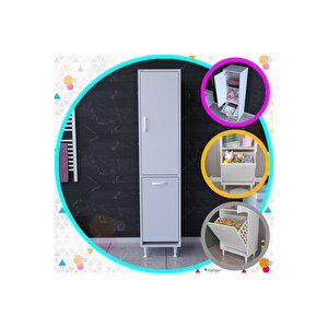 Modi̇layn Asel 35 X 136 Cm Çamaşır Ve Erzak Bölmeli Çok Amaçlı Dolap