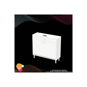Emir 95x88x32,5 Cm 3 Göz Sepetli Kirli Çamaşır Pratik Düzenleyici Dolap