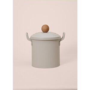 The Mia Stripe Bakliyat Ve Deterjan Saklama Kabı Bej