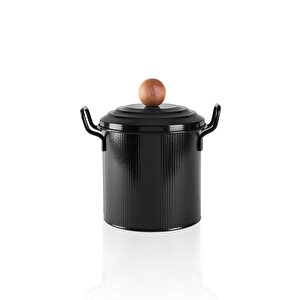 Stripe Bakliyat Ve Deterjan Saklama Kabı Siyah