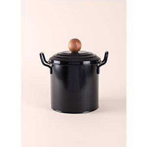 The Mia Stripe Bakliyat Ve Deterjan Saklama Kabı Siyah