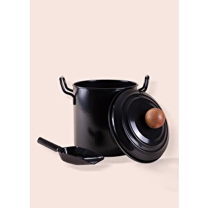 The Mia Stripe Bakliyat Ve Deterjan Saklama Kabı Siyah