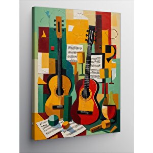 Kanvas Tablo Geometrik Gitar Düzeni 50x70 cm