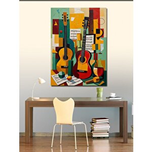 Kanvas Tablo Geometrik Gitar Düzeni 50x70 cm