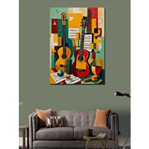 Kanvas Tablo Geometrik Gitar Düzeni 50x70 cm