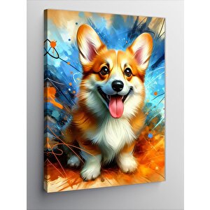 Kanvas Tablo Neşeli Corgi 100x140 cm