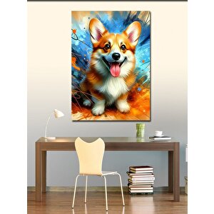Kanvas Tablo Neşeli Corgi 100x140 cm