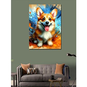 Kanvas Tablo Neşeli Corgi 100x140 cm