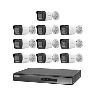 Hikvision 10 Kameralı 2 Mp Hybrid Light İp Güvenlik Kamera Seti Ds-2cd1023g2-liuf (dahili Mikrofonlu)