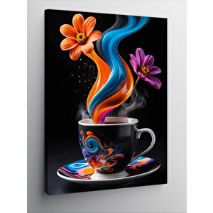 Kanvas Tablo Renkli Kahve Fincanı 100x140 cm