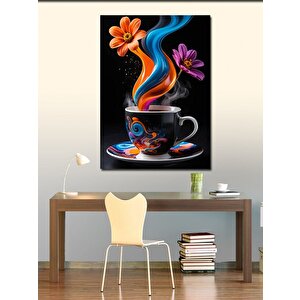 Kanvas Tablo Renkli Kahve Fincanı 100x140 cm