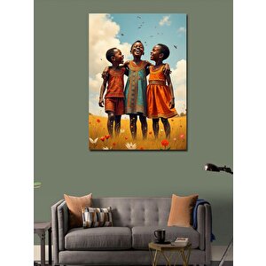 Kanvas Tablo Afrikalı Çocuklar Neşesi 70x100 cm