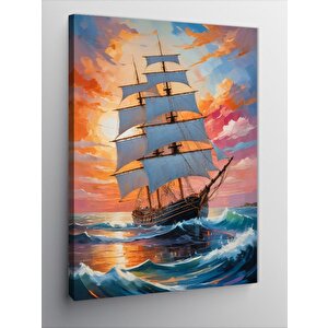 Kanvas Tablo Gün Batımında Yelkenli 70x100 cm