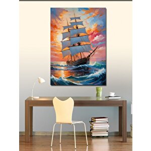 Kanvas Tablo Gün Batımında Yelkenli 70x100 cm