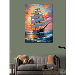Kanvas Tablo Gün Batımında Yelkenli 70x100 cm