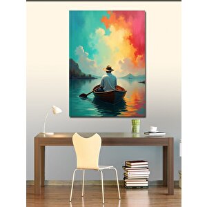 Kanvas Tablo Göl Üzerinde Yalnız Adam 50x70 cm