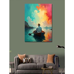 Kanvas Tablo Göl Üzerinde Yalnız Adam 50x70 cm