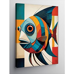 Kanvas Tablo Soyut Renkli Balık 100x140 cm