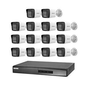 Hikvision 14 Kameralı 2 Mp Hybrid Light İp Güvenlik Kamera Seti Ds-2cd1023g2-liuf (dahili Mikrofonlu)