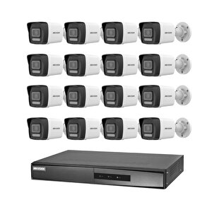 Hikvision 16 Kameralı 2 Mp Hybrid Light İp Güvenlik Kamera Seti Ds-2cd1023g2-liuf (dahili Mikrofonlu)