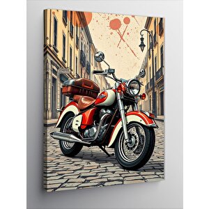 Kanvas Tablo Klasik Sokak Motorsikleti 50x70 cm