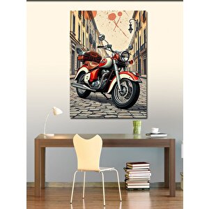 Kanvas Tablo Klasik Sokak Motorsikleti 50x70 cm